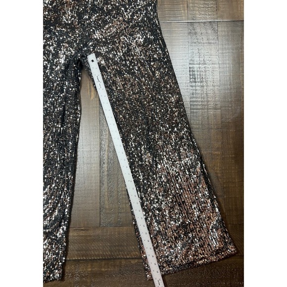 NWT Anthropologie Maeve Sequin Halter Jumpsuit, Carbon Sparkles, Size 14 - Picture 7 of 16